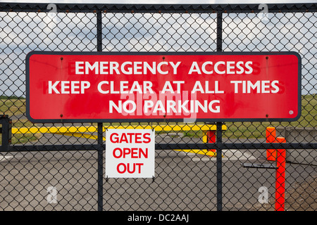 Emergency crash gates at Manchester Airport Stock Photo - Alamy