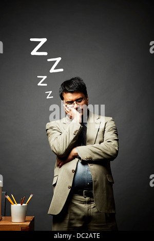 Man in disturbed slumber Stock Photo