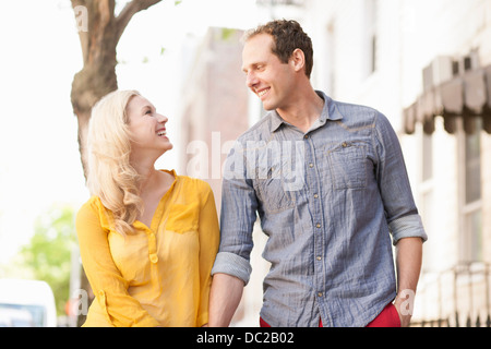 Couple smiling at each other Stock Photo