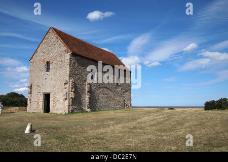 1350 year old Chapel of St Peter-on-the-Wall (660 AD) bradwell on sea, essex Stock Photo