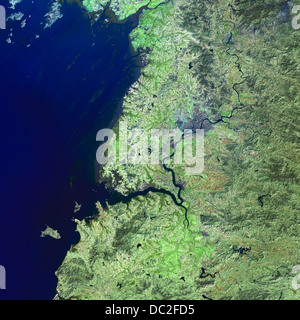 Satellite image of Pyongyang, North Korea Stock Photo