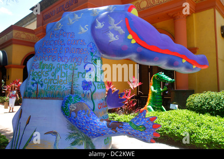 Florida Sunrise,Fort Ft. Lauderdale,Sawgrass Mills mall,ceramic alligator ,art,Gator Glam,fiberglass,sculpture,looking FL130731123 Stock Photo - Alamy