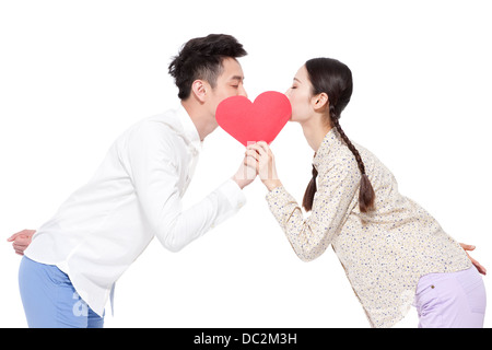Retro couple kissing Stock Photo