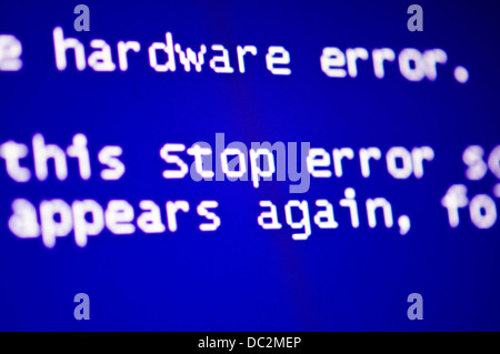 Blue screen of death, computer error crash Stock Photo