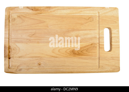 Wooden chopping board isolated on a white Stock Photo
