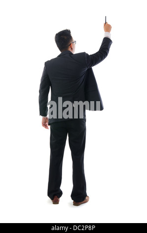 male writing something on glass board with marker Stock Photo - Alamy