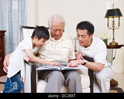 grandfather, father and son Stock Photo