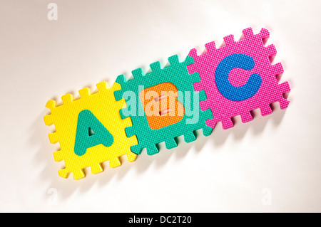 Interlocking foam letters: ABC Stock Photo