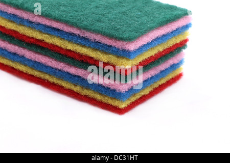 A pile of sponges in different colors Stock Photo