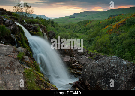 The Loup of Fintry waterfall north of Glasgow Scotland Stock Photo