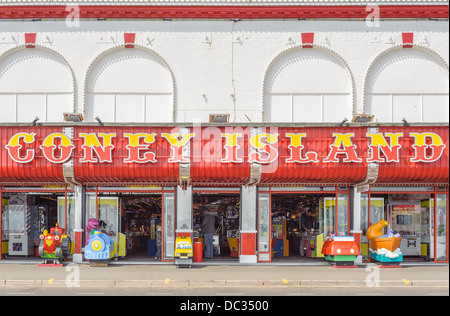 The front of Coney Island Amusement Arcade in Scarborough, North Yorkshire, UK. Stock Photo