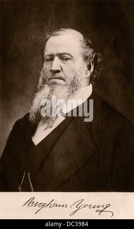 Brigham Young, leader of the Mormons and first governor of Utah Territory. Photograph Stock Photo