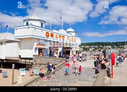 Weston Super Mare Grand Pier and beach Weston-Super-Mare Somerset England UK GB EU Europe Stock Photo