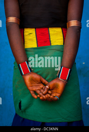 Back Of A Hamer Woman, Dimeka, Omo Valley, Ethiopia Stock Photo