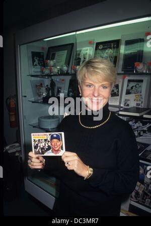 GREER JOHNSON with Mickey Mantle collection at South Gate Hotel in New York 1997.k10575jbb.(Credit Image: © John Barrett/Globe Photos/ZUMAPRESS.com) Stock Photo