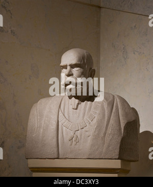 Bust of Franz-Joseph I. (1830-1916), Emperor of Austria and Apostolic King of Hungary, as Grand-Master of the Order of the Golde Stock Photo