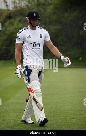 Durham, UK. 8th August 2013. Chris Tremlett at England's training session at the Riverside Ground in Chester-le-Street. The session was the final team practise ahead of the 4th Investec Ashes Test match between England and Australia. © whyeyephotography.c Stock Photo