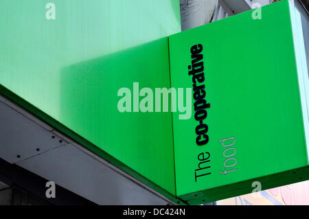 A sign of the Co-operative food store in central London, UK Stock Photo