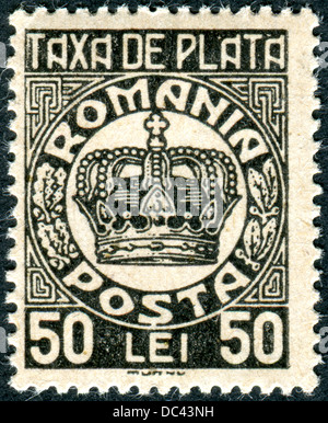 ROMANIA - CIRCA 1942: A stamp printed in the Romania, Postage Due Stamps, circa 1942 Stock Photo