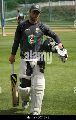 Durham, UK. 08th Aug, 2013. Matthew Wade at Australia's training session at the Emirates Durham International Cricket Ground  in Chester-le-Street. The session was the final team practise ahead of the 4th Investec Ashes Test match between England and Australia. Credit:  Stuart Forster/Alamy Live News Stock Photo