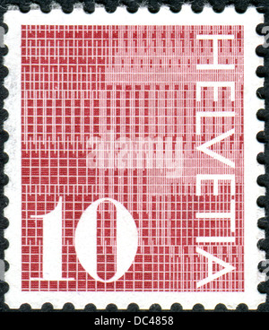 SWITZERLAND - CIRCA 1970: A stamp printed in Switzerland, shows the face value of stamps, circa 1970 Stock Photo