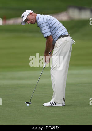 Oak Hill, Rochester, NY, USA. 08th Aug, 2013. Jim Furyk during the first round of the 95th PGA Championship at Oak Hill Country Club in Rochester, New York. Credit:  Action Plus Sports/Alamy Live News Stock Photo