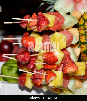 Fruit Kabobs ,Close Up Shot Stock Photo