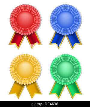 set of retro award and ribbons Stock Photo