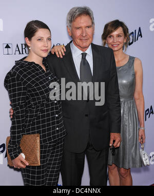 West Hollywood, California, USA. 8th Aug, 2013. Georgia Ford, Harrison Ford & Calista Flockhart arrives for the premiere of the film 'Paranoia' at the DGA theater. Credit:  Lisa O'Connor/ZUMAPRESS.com/Alamy Live News Stock Photo