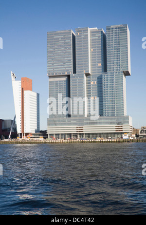 De Rotterdam building exterior complete Rotterdam Netherlands and KPN tower Stock Photo