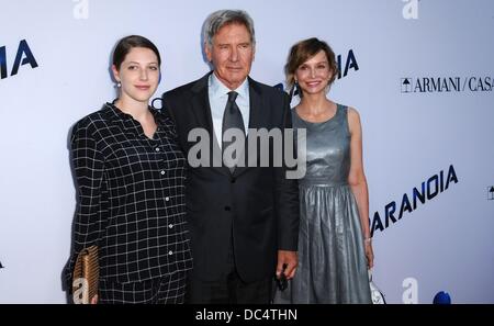 Los Angeles, CA. 8th Aug, 2013. Harrison Ford, Calista Flockhart, Georgia Ford at arrivals for PARANOIA Premiere, Directors Guild of America (DGA) Theatre, Los Angeles, CA August 8, 2013. Credit:  Dee Cercone/Everett Collection/Alamy Live News Stock Photo