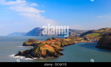 Stunning coastal scenery overlooking Watermouth Cove North Devon England UK Stock Photo