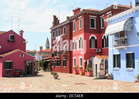 Colourful houses, Burano Island, Isola di Burano Island, Venice Stock Photo