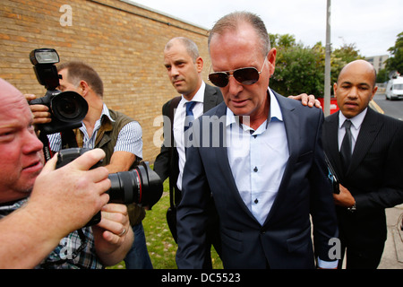 Former England star Paul Gascoigne at Stevenage Magistrates Court in Stevenage Britain 05 August 2013 . Stock Photo