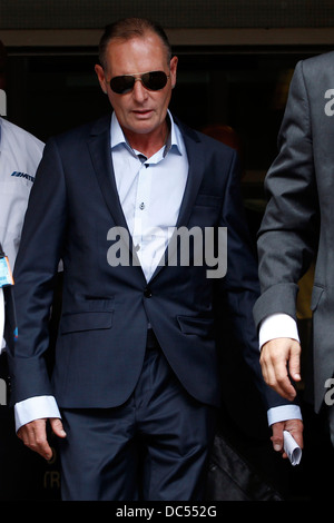 Former England star Paul Gascoigne at Stevenage Magistrates Court in Stevenage Britain 05 August 2013 . Stock Photo