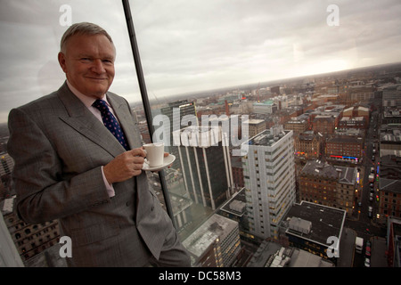 Bruntwood Chairman Michael Oglesby pictured in the City Tower , Piccadilly Plaza , Manchester Stock Photo