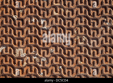 Old rusted metal plate pattern background texture Stock Photo