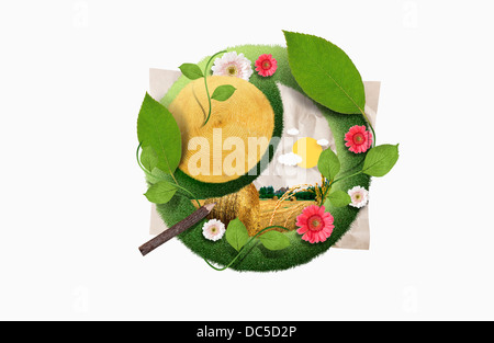 illustration template of name tag featuring organic image Stock Photo