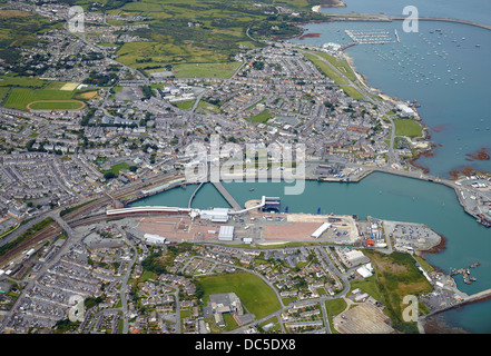 Holyhead Harbour and Ferry Terminal, Anglesey, North West Wales UK Stock Photo