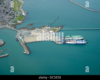 Holyhead Harbour and Ferry Terminal, Anglesey, North West Wales UK Stock Photo