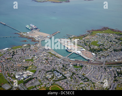 Holyhead Harbour and Ferry Terminal, Anglesey, North West Wales UK Stock Photo