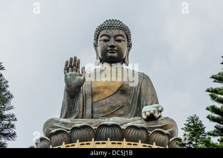 Tian Tan Buddha, also known as the Big Buddha, is a large bronze statue of a Buddha, Ngong Ping, Lantau Island, in Hong Kong. Stock Photo
