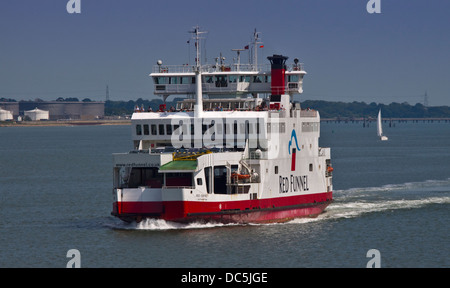 Red Funnel Red Osprey Vehicle and Passnger Ferry between Southampton and East Cowes, Isle of Wight, England Stock Photo