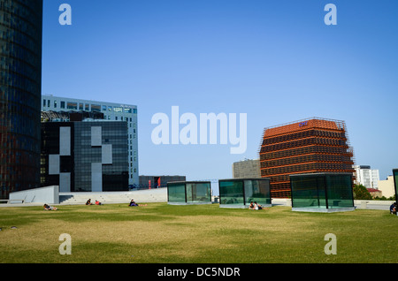 Plaça de les Glories.CMT building by Batlle i Roig Arquitectes.22@ district, Poblenou, Barcelona, Catalonia, Spain. Stock Photo