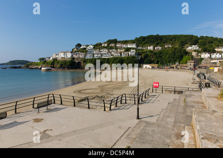 Looe seafront and beach Cornwall England with blue sea on a sunny summer day Stock Photo