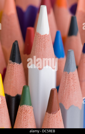 close view of colour pencils Stock Photo