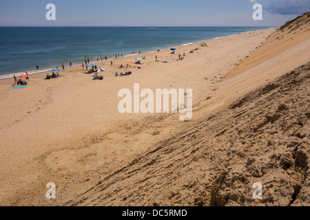 CAPE COD, MASSACHUSETTS, USA - Sand dunes at White Crest beach near town of Wellfleet. Stock Photo