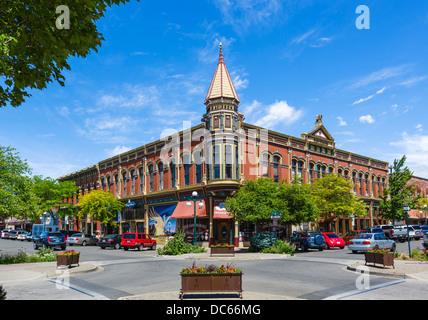 The historic Davidson Building at the intersection of Pearl Street and West 4th, Ellensburg, Washington , USA Stock Photo