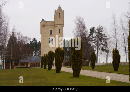 View of the Ulster Tower on the Somme battlefield Stock Photo