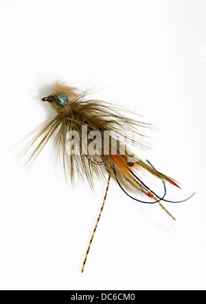 fishing fly Hackle feathers Trout fly tying material Stock Photo